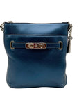 Coach Blue Pebbled Leather Swagger Crossbody Bag