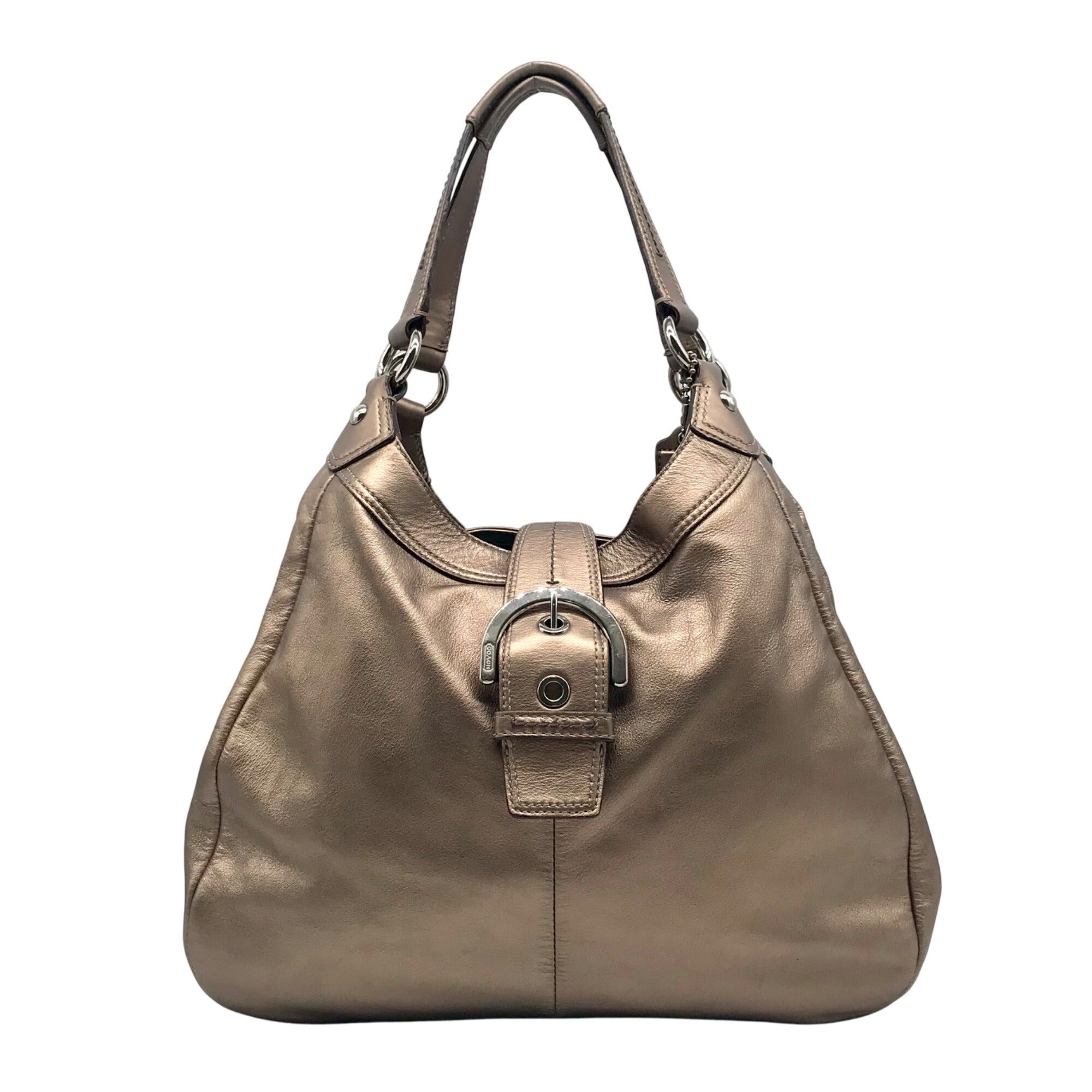 Coach Bronze Metallic Leather Large Madison Lynn Hobo Bag F17092
