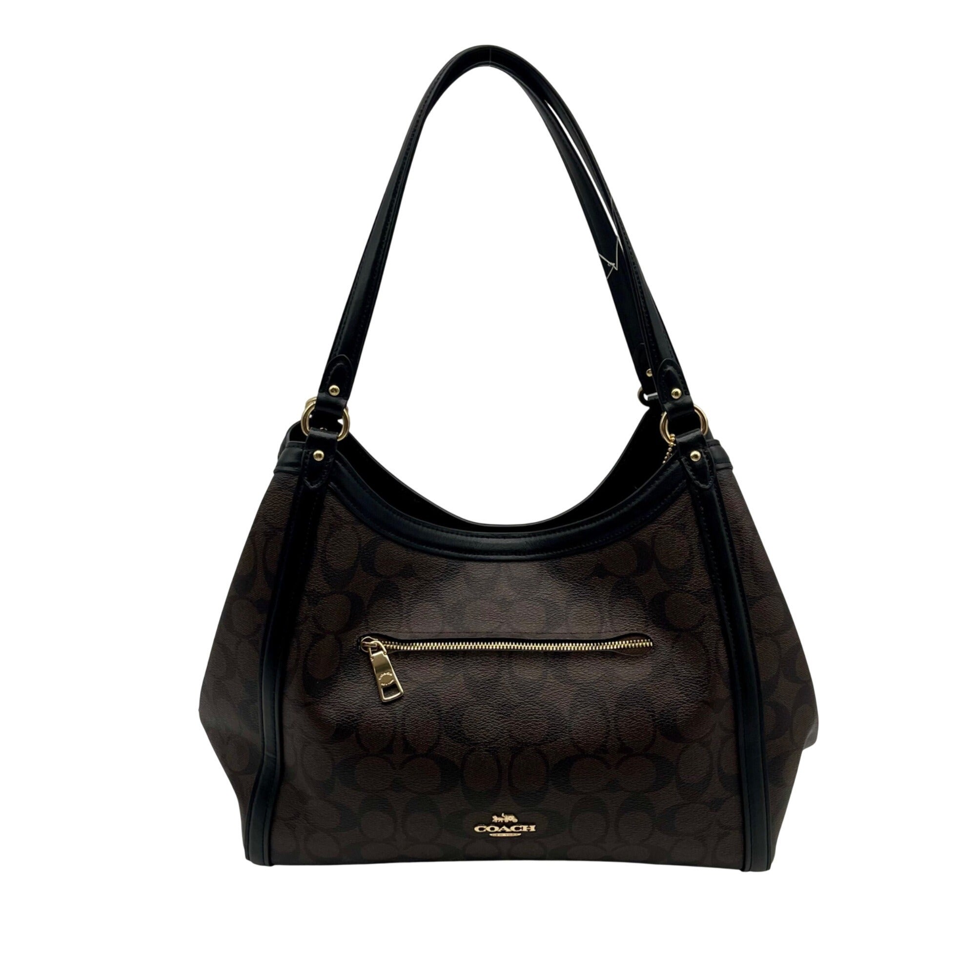 Coach Brown And Black Monogram Coated Canvas Kristy Shoulder Bag C6232