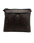 Coach Brown Signature Canvas File Crossbody Bag F58267