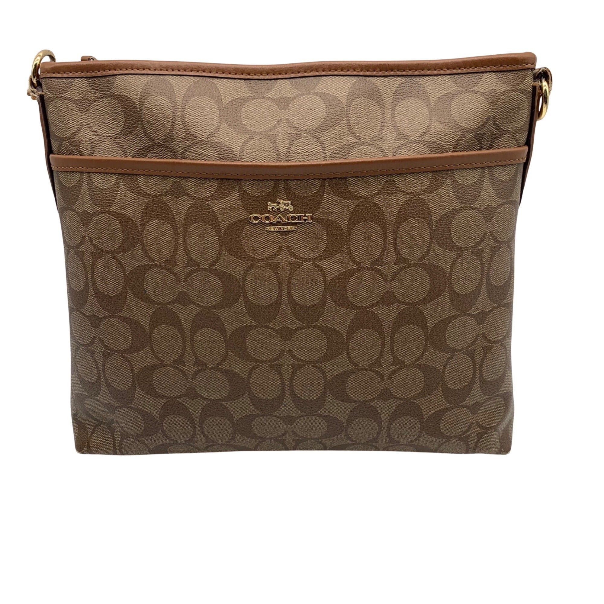 Coach Brown Signature Coated Canvas Messenger Bag F53297