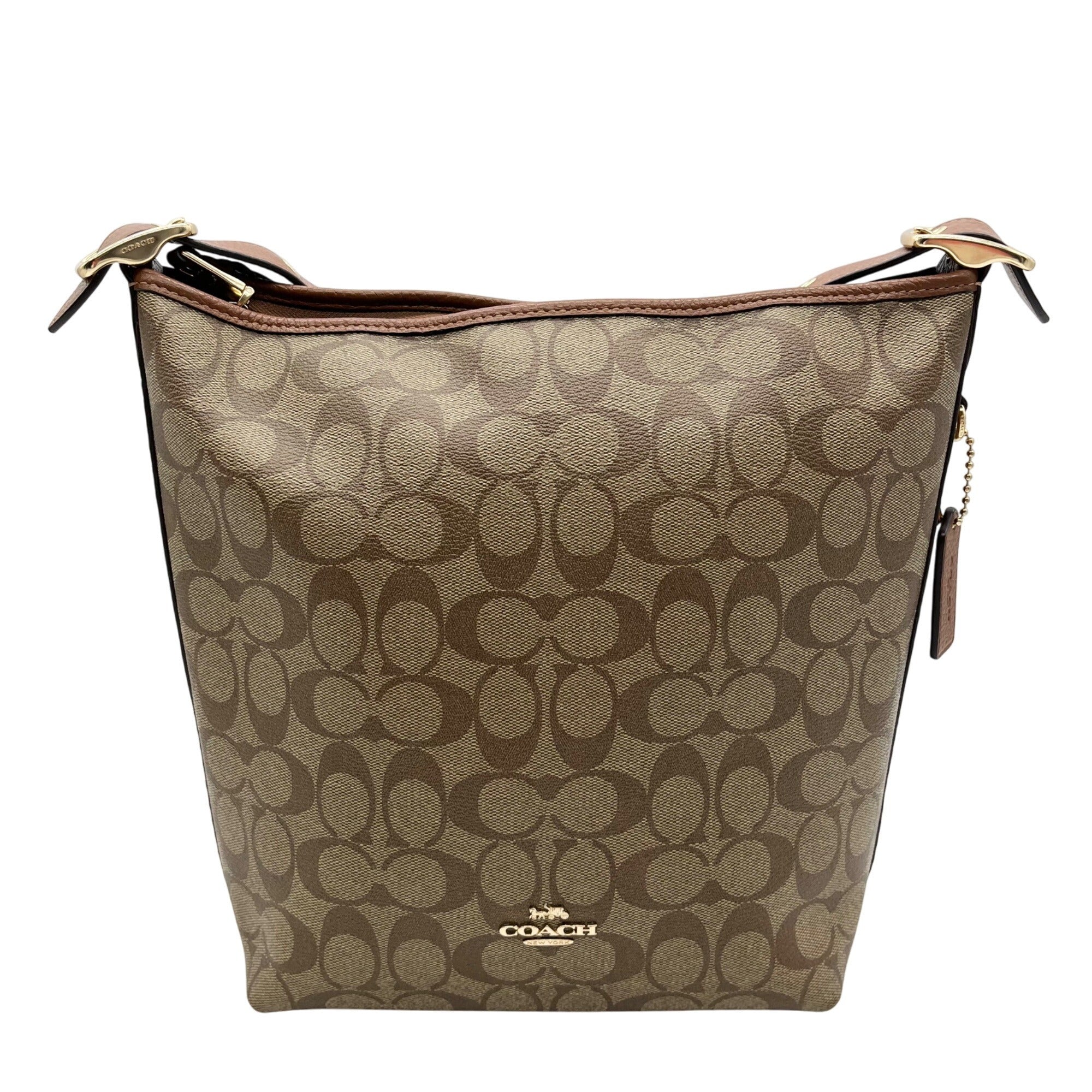 Coach Brown Signature Coated Canvas Val Duffle Bag C2819