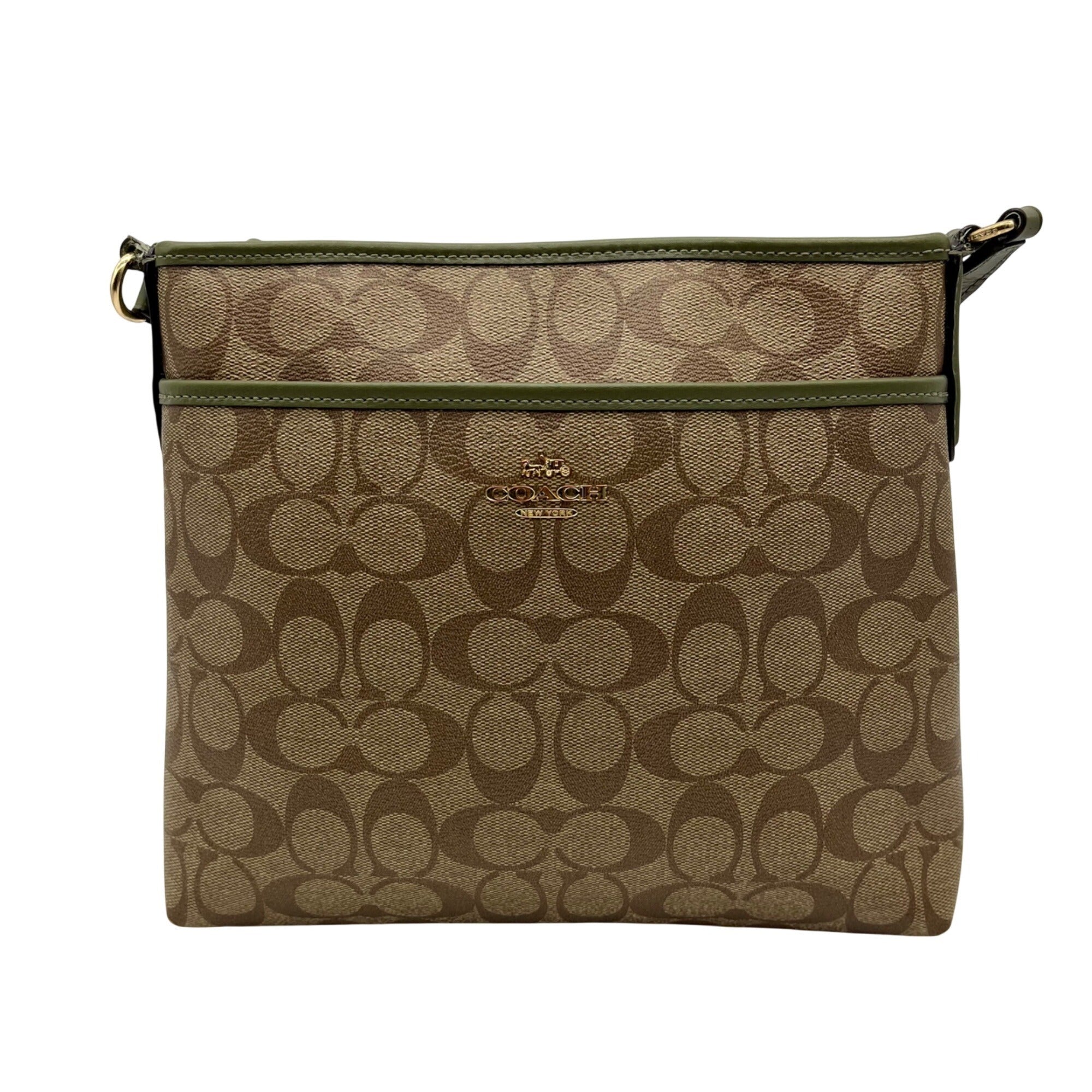 Coach Brown Signature File Crossbody Bag