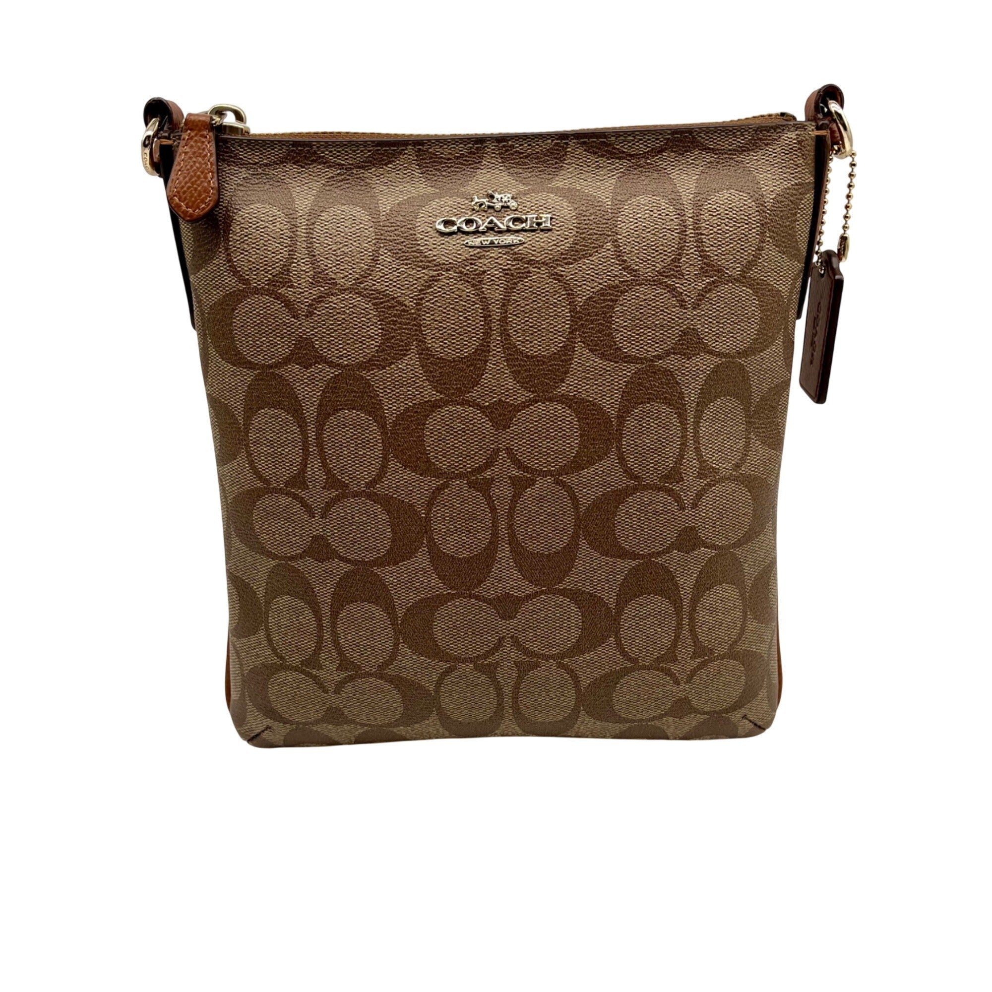 Coach Brown Signature North/South Crossbody BagCoach Brown Signature North/South Crossbody Bag