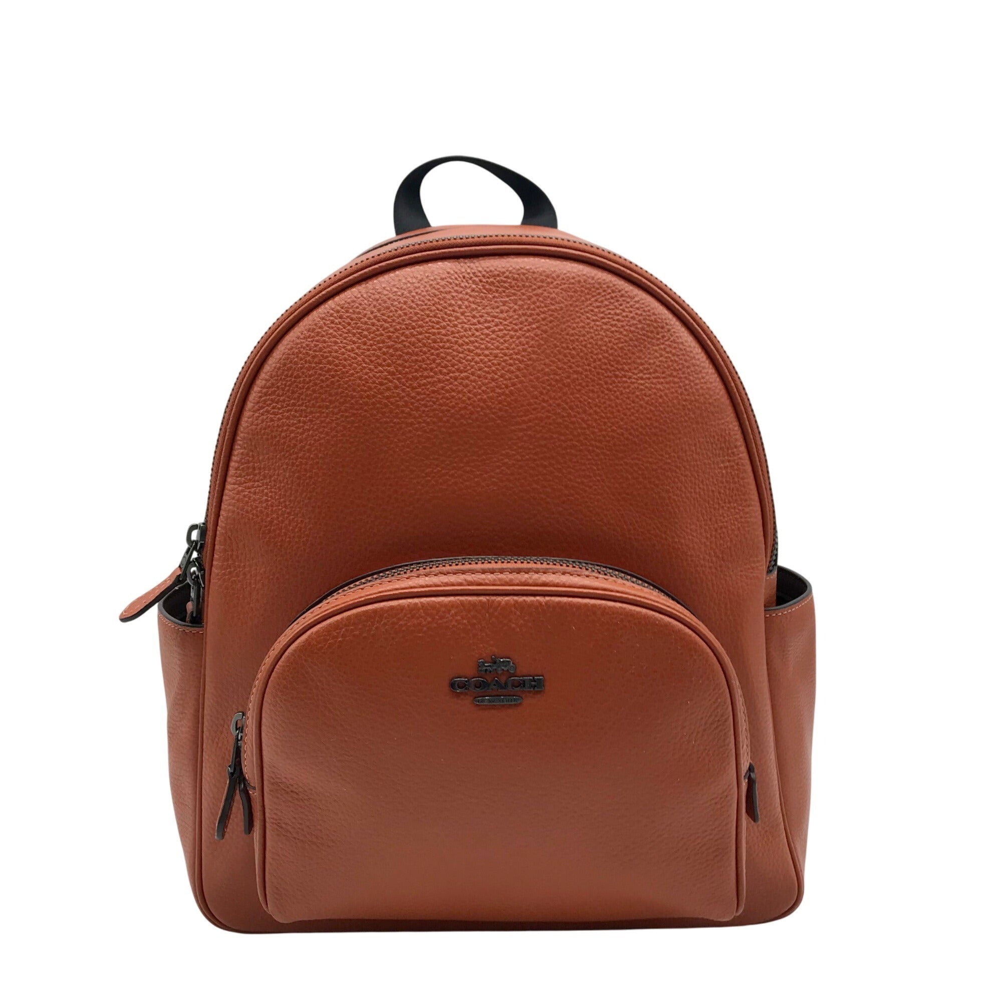 Coach Burnt Orange Pebbled Leather Court Backpack 5666