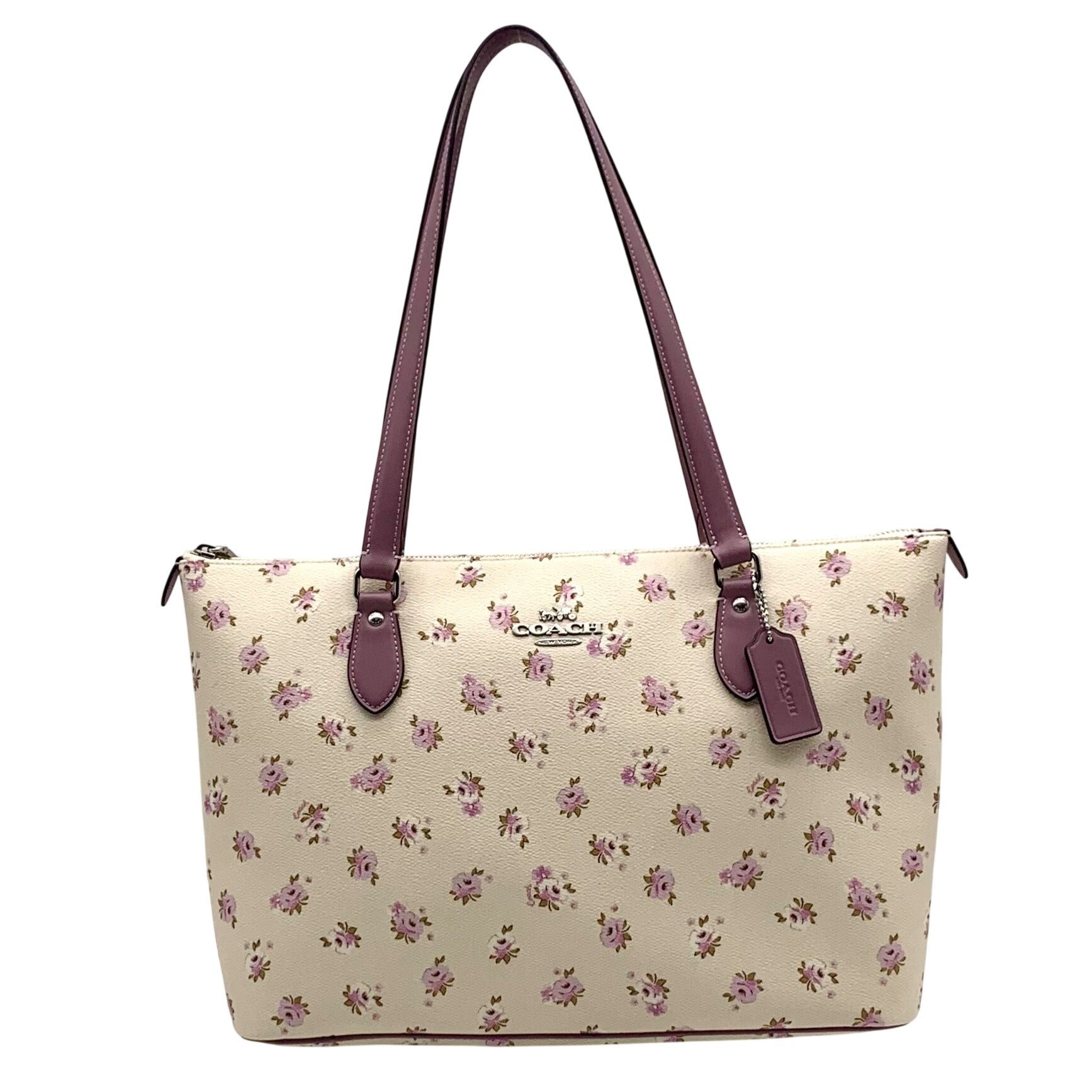 Coach Cream Floral Coated Canvas Gallery Tote Bag-CAL59