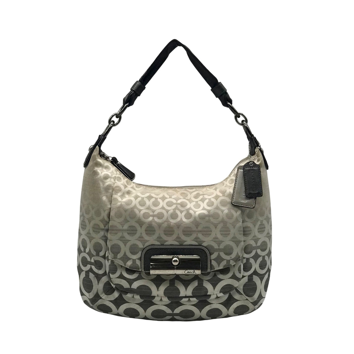 Coach Cream and Silver Slouchy Hobo Kristen Ombre Shoulder/Crossbody Bag16793