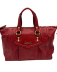 Coach Crimson Red Pebbled Leather Satchel