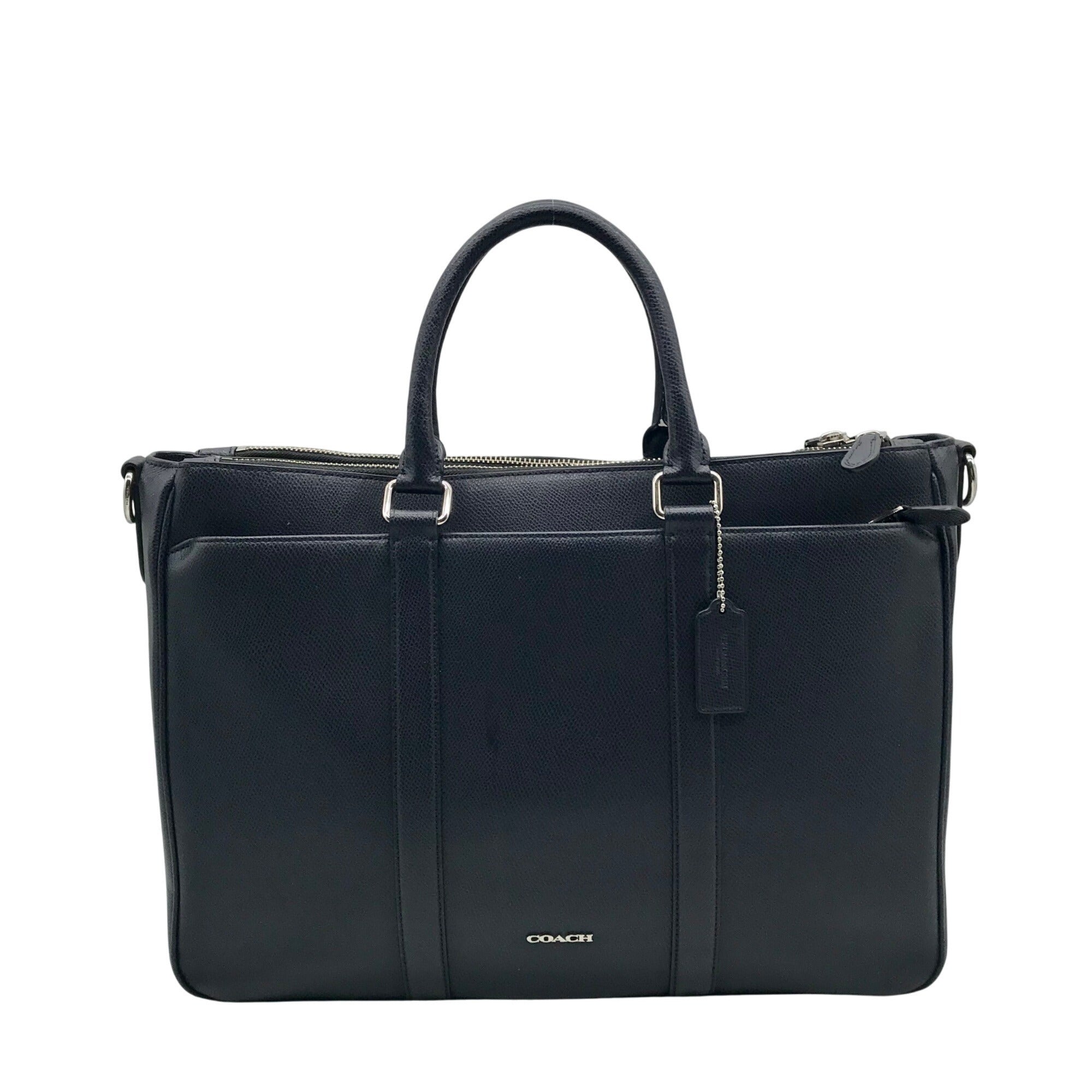 Coach Dark Blue Leather Metropolitan Convertible Brief Bag 