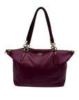 Coach Deep Plum Pebbled Leather Shoulder Bag