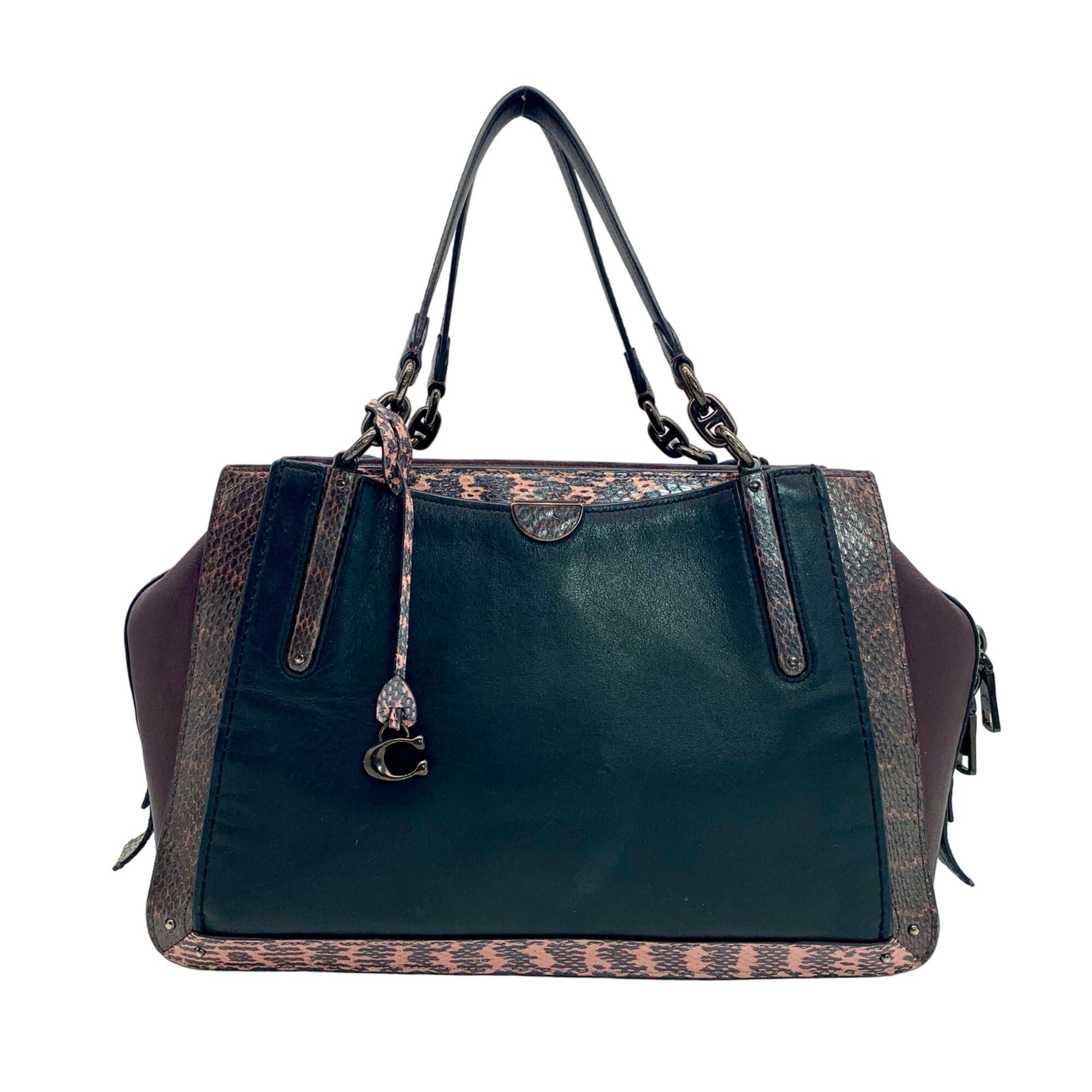 Coach Dreamer 36 Satchel Bag In Colorblock With Snakeskin Detail 76459