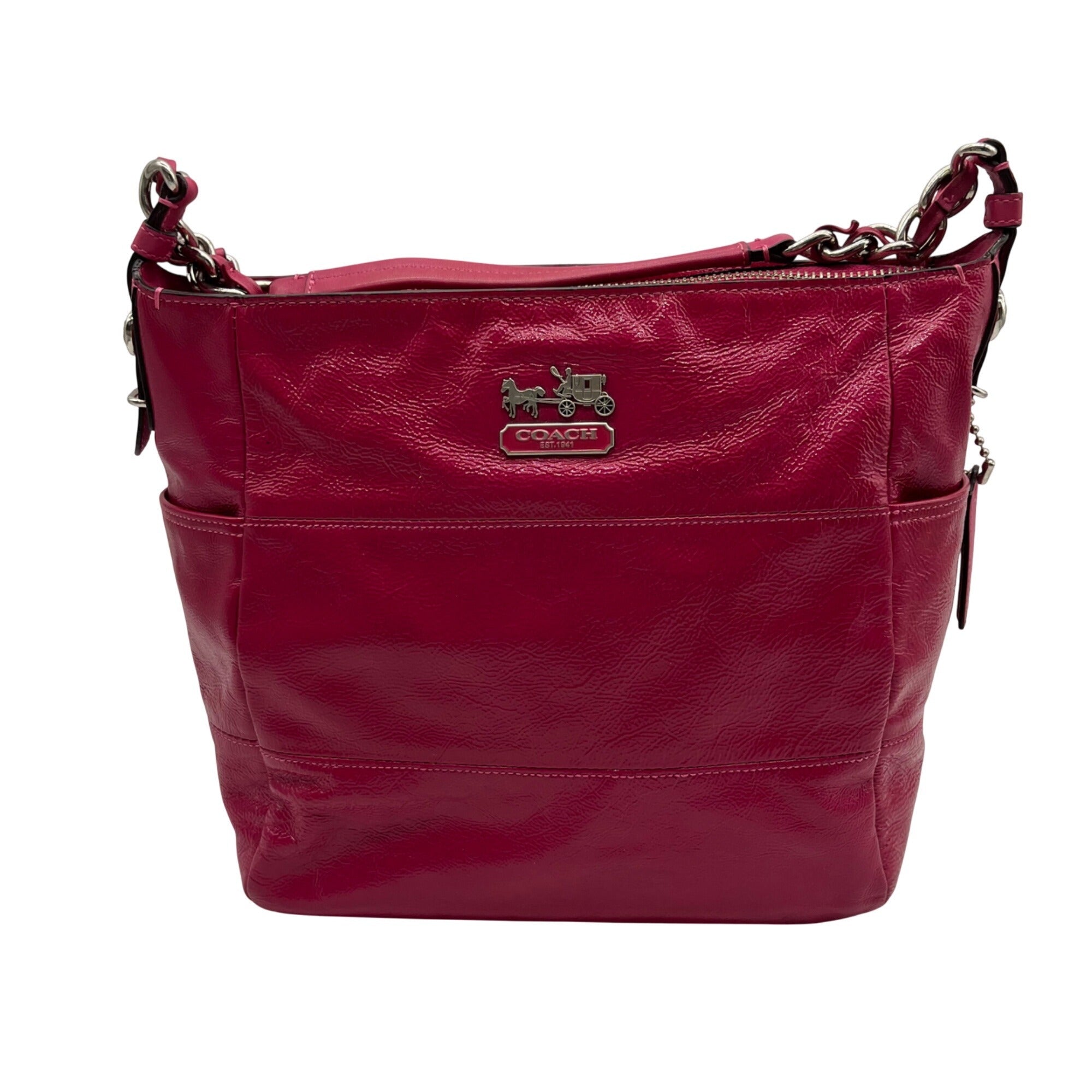 Coach Fuchsia Madison Leather Maggie Shoulder Bag-14118