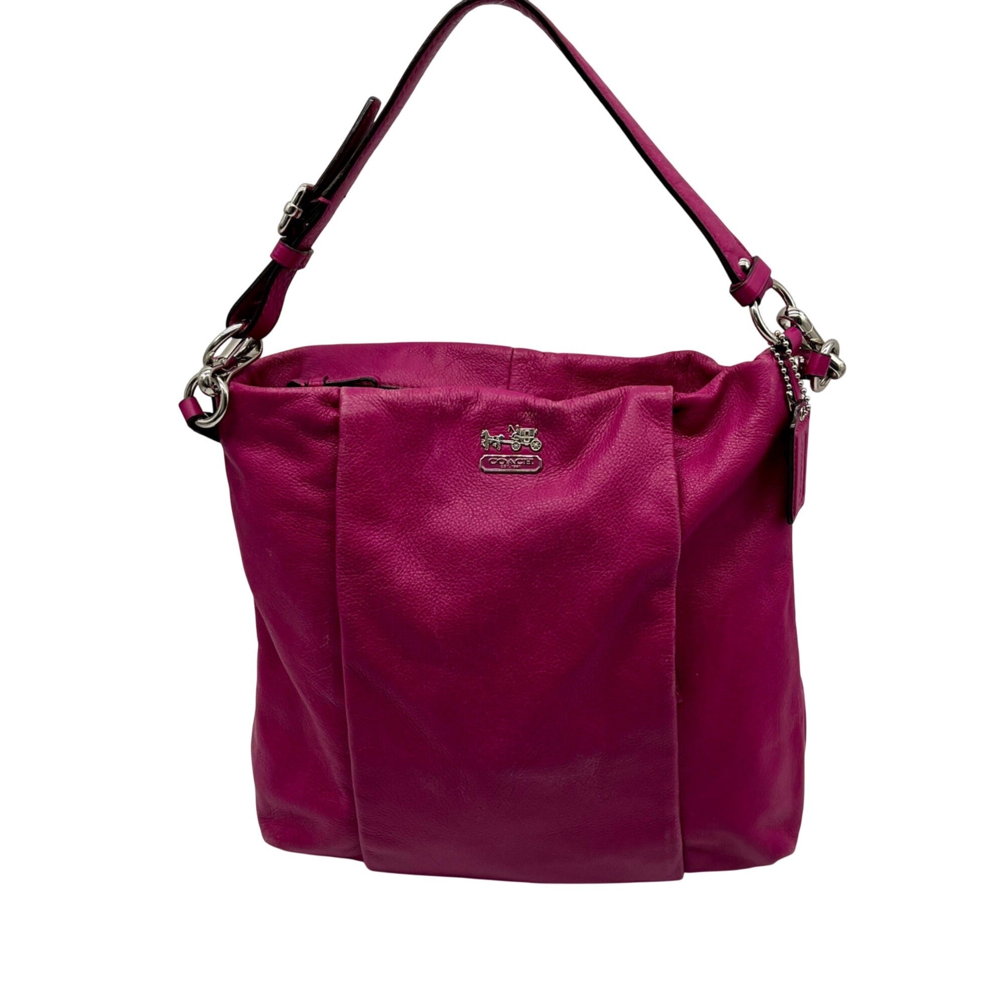 Coach Fuchsia Pebbled Leather Shoulder Bag