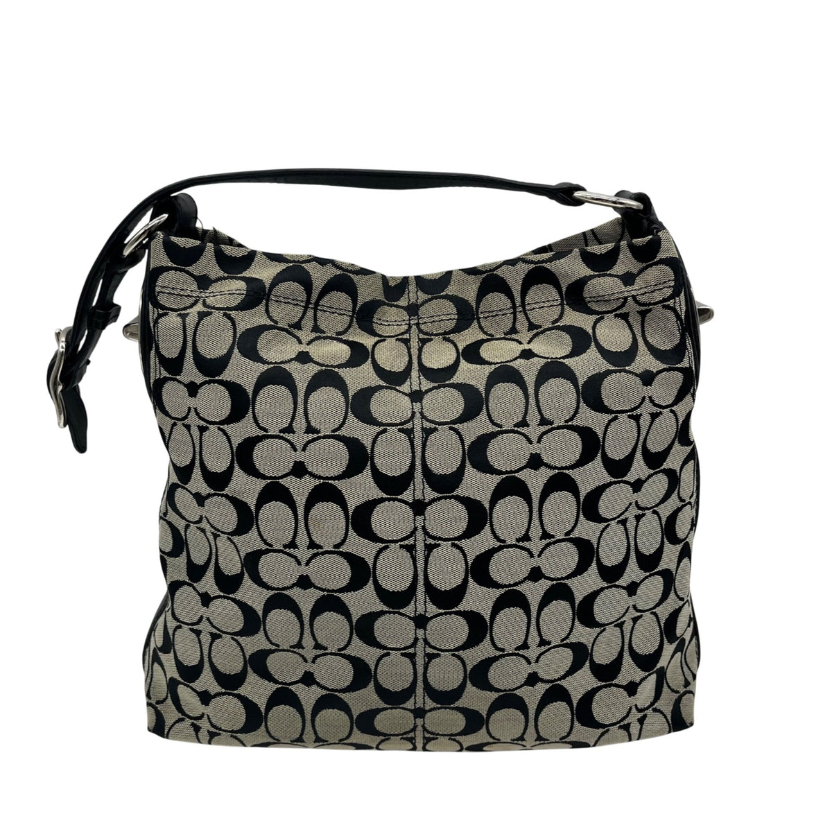Coach Grey Signature Canvas Hobo Shoulder Bag F16538