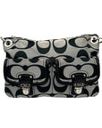 Coach Grey Signature Sateen Poppy Shoulder Bag