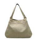 Coach Ivory Pebbled Leather Star Dust Studded Shoulder Bag