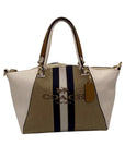 Coach Jacquard Fabric And Pebbled Leather 2Way Satchel