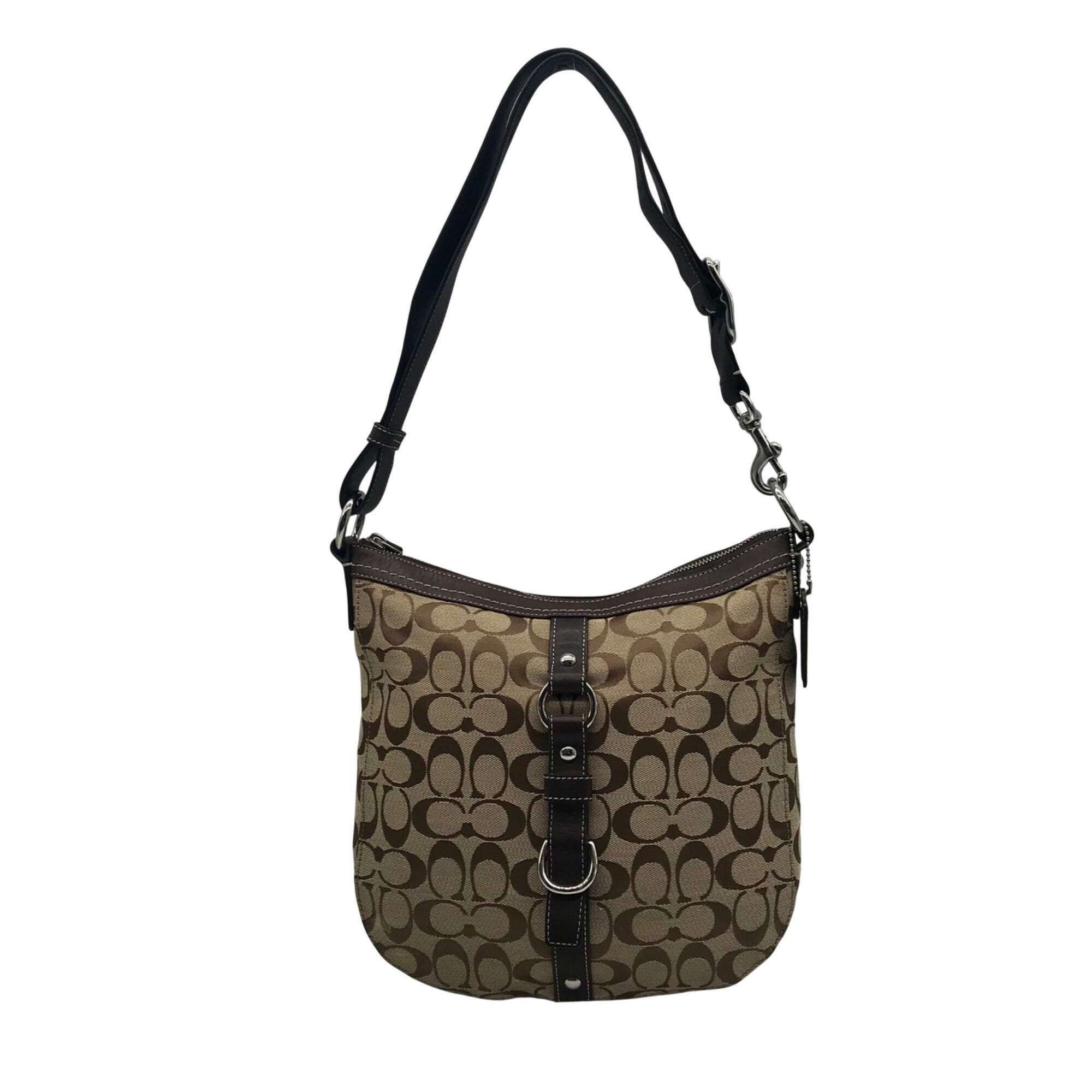 Coach Khaki Jacquard Fabric Crossbody Bag-F14446