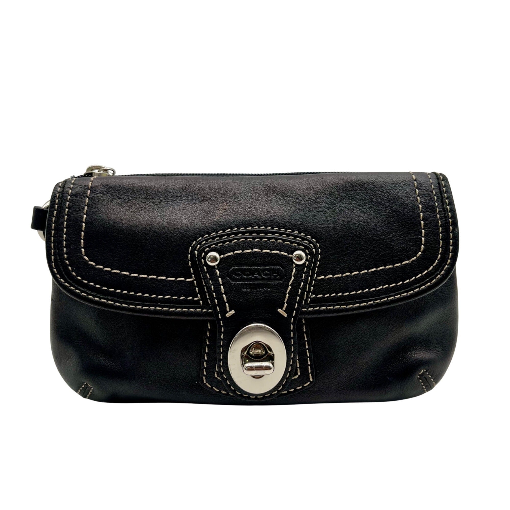Coach Legacy Black Leather Wristlet