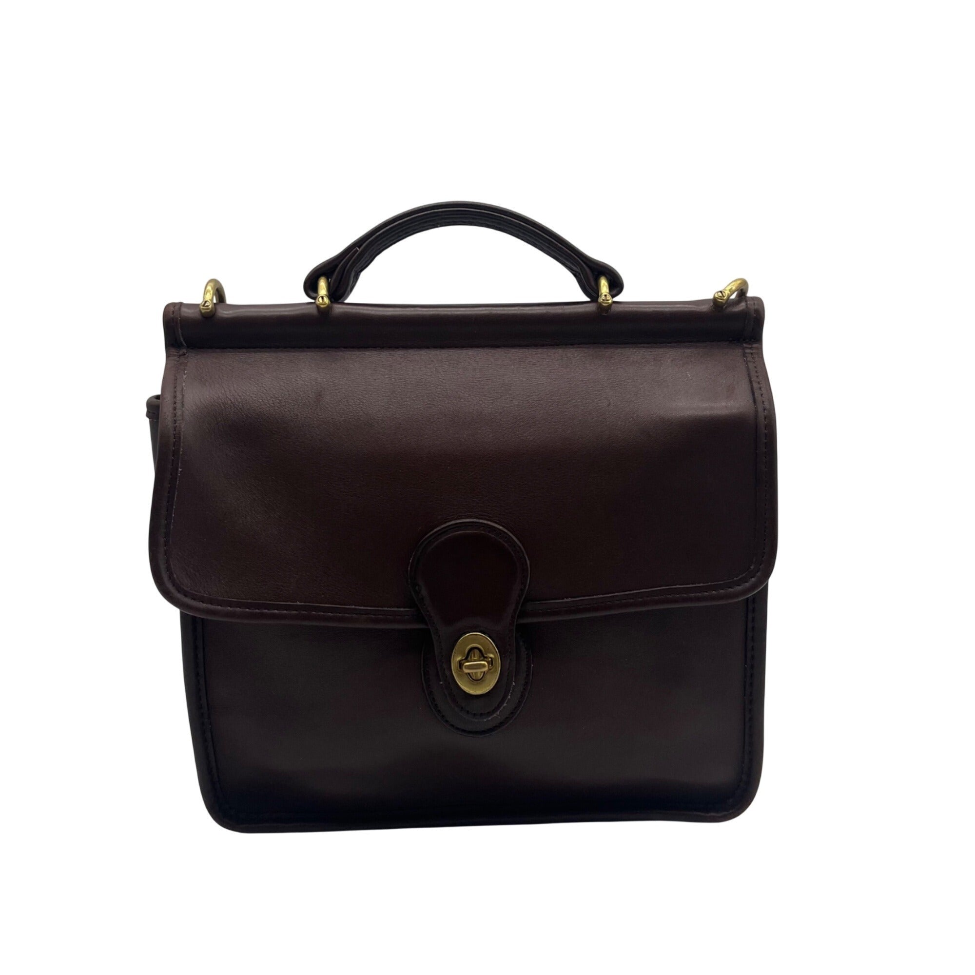 Coach Mahogany Leather Willis Convertible Crossbody Bag-9927