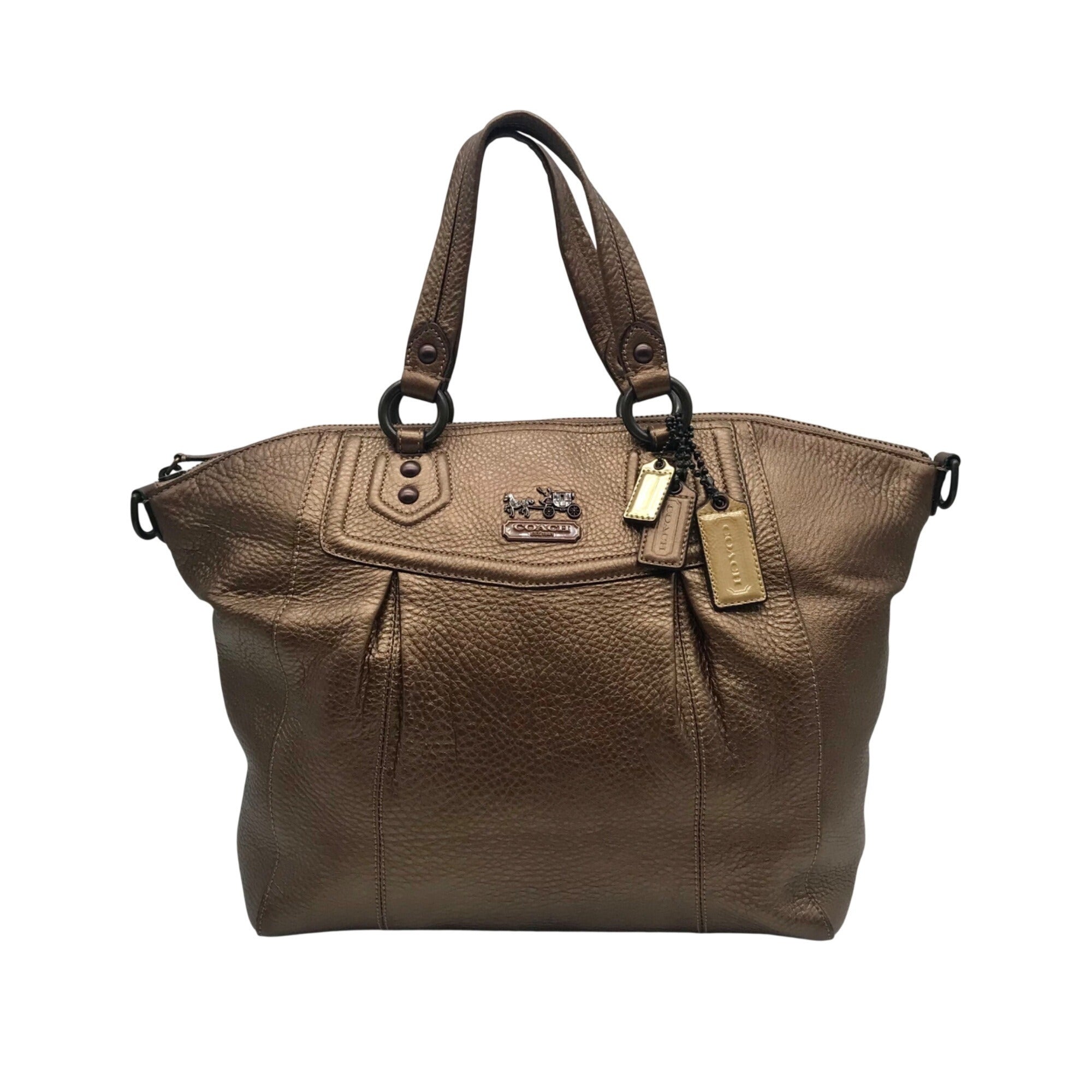 Coach Metallic Bronze Leather Claire Large Satchel