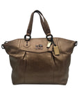 Coach Metallic Bronze Leather Claire Large Satchel