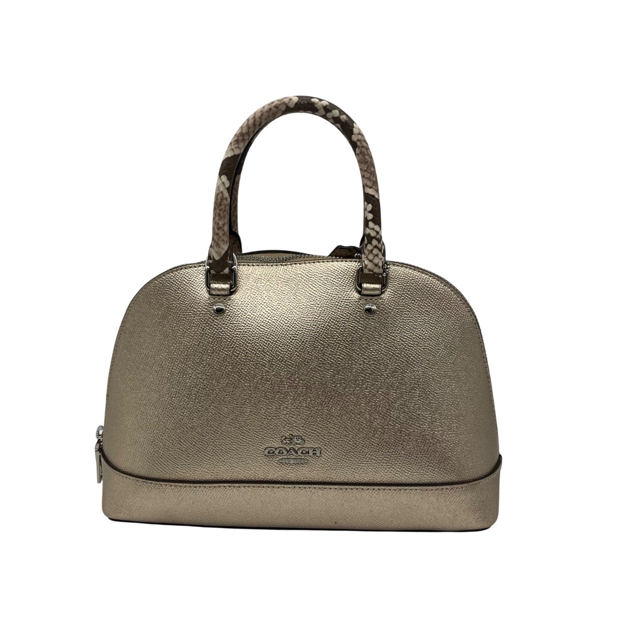 Coach Metallic Gold Leather Exotic Trim Sierra Satchel-F38057