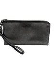 Coach Metallic Silver Leather Wristlet