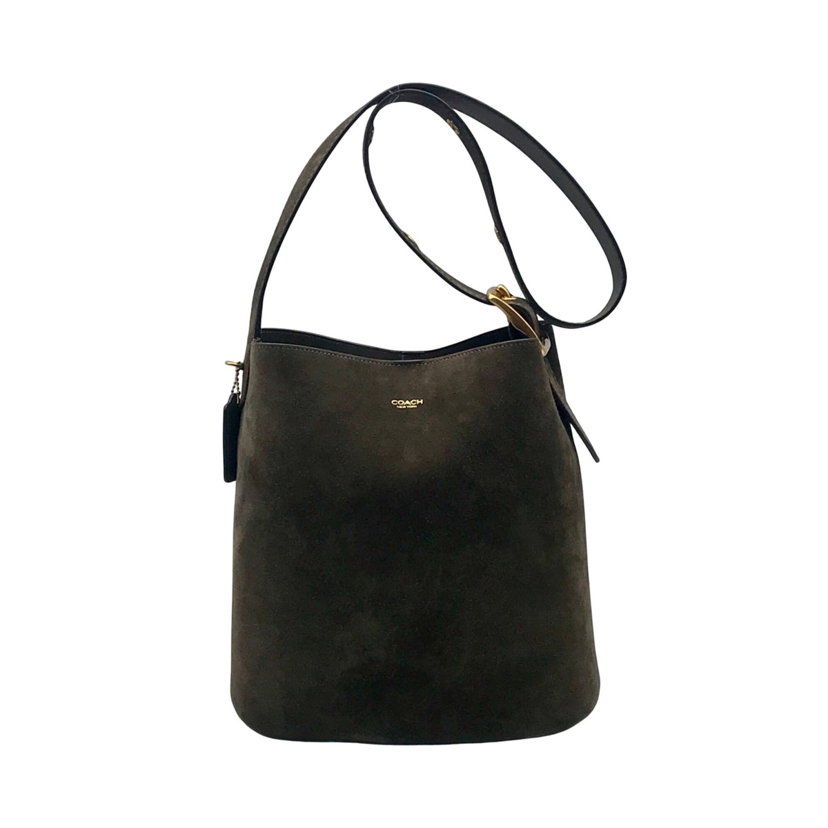 Coach Olive Green Suede Bleecker Bucket Bag