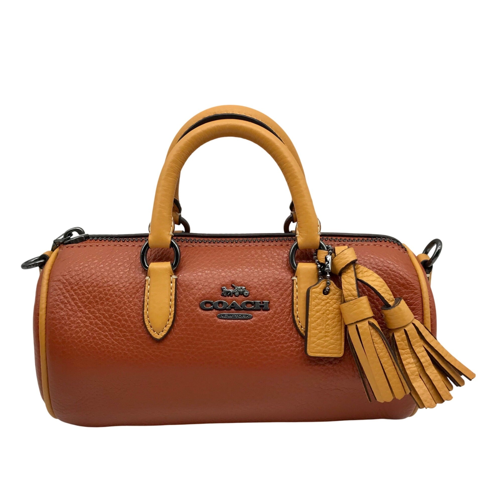 Coach Orange Pebbled Leather Lacey Crossbody Bag CB876