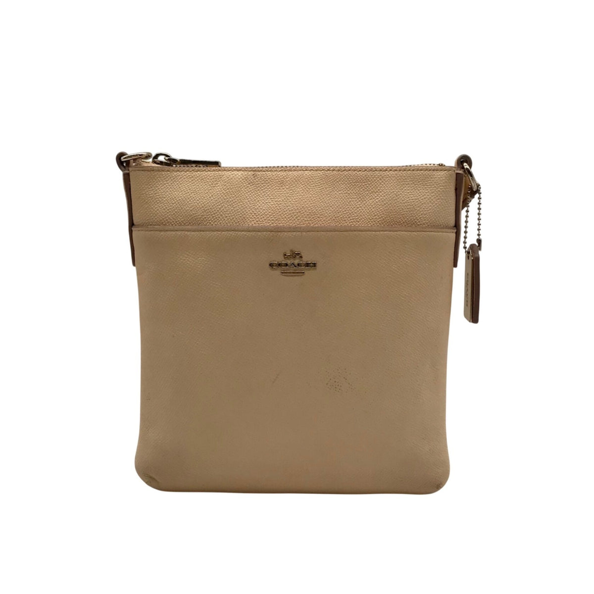 Coach Peach Pebbled Leather Kitt Crossbody Bag