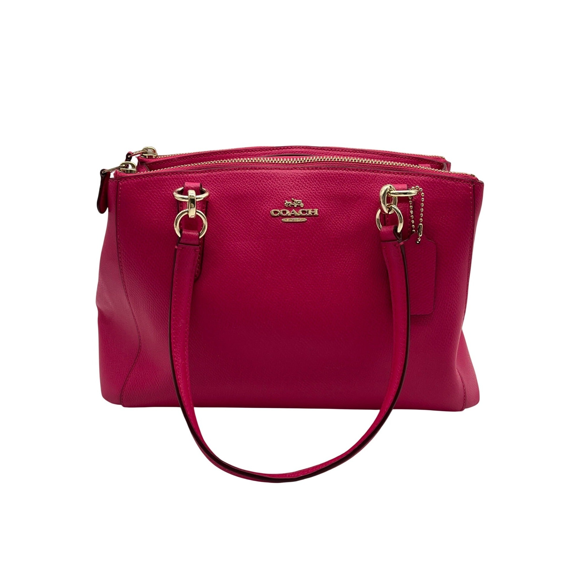 Coach Pink Pebbled Leather Christie Carryall Convertible Tote