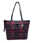 Coach Poppy Tartan Plaid Signature Tote Bag F15229