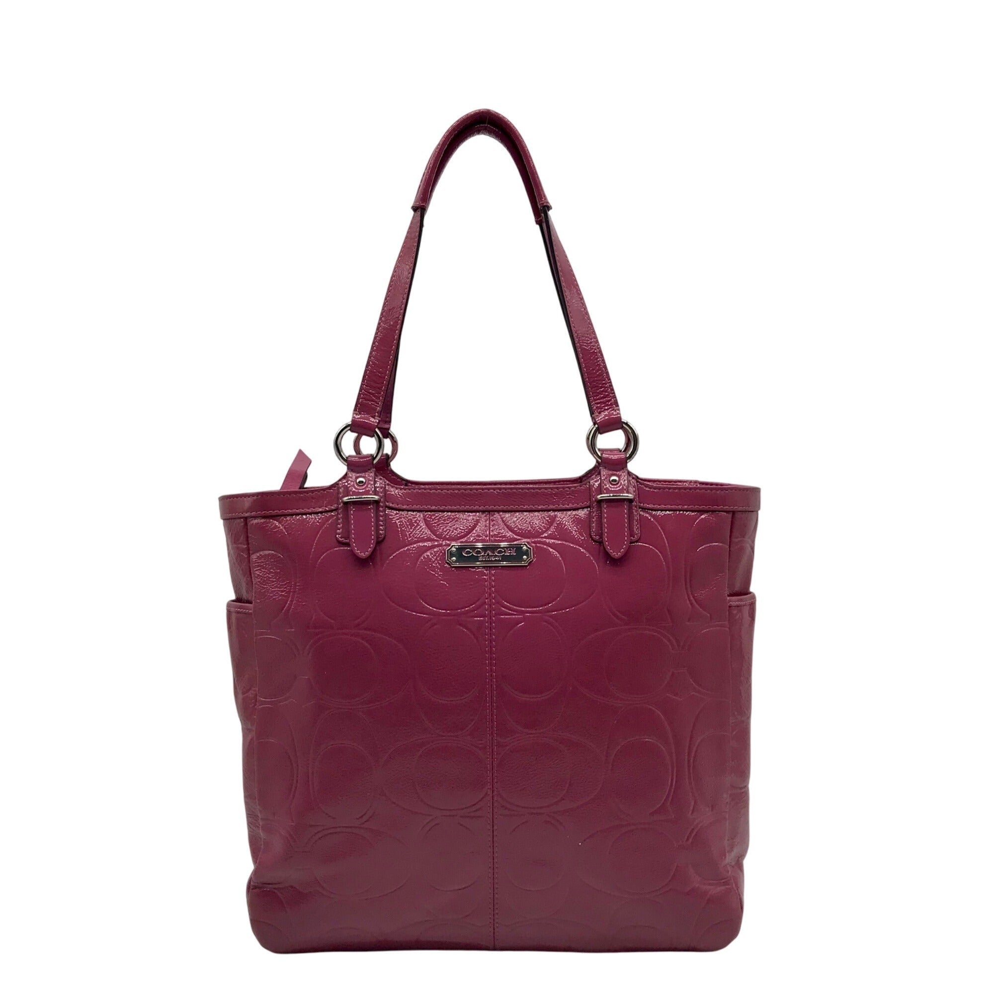 Coach Purple Patent Leather Gallery Embossed Tote Bag F19818