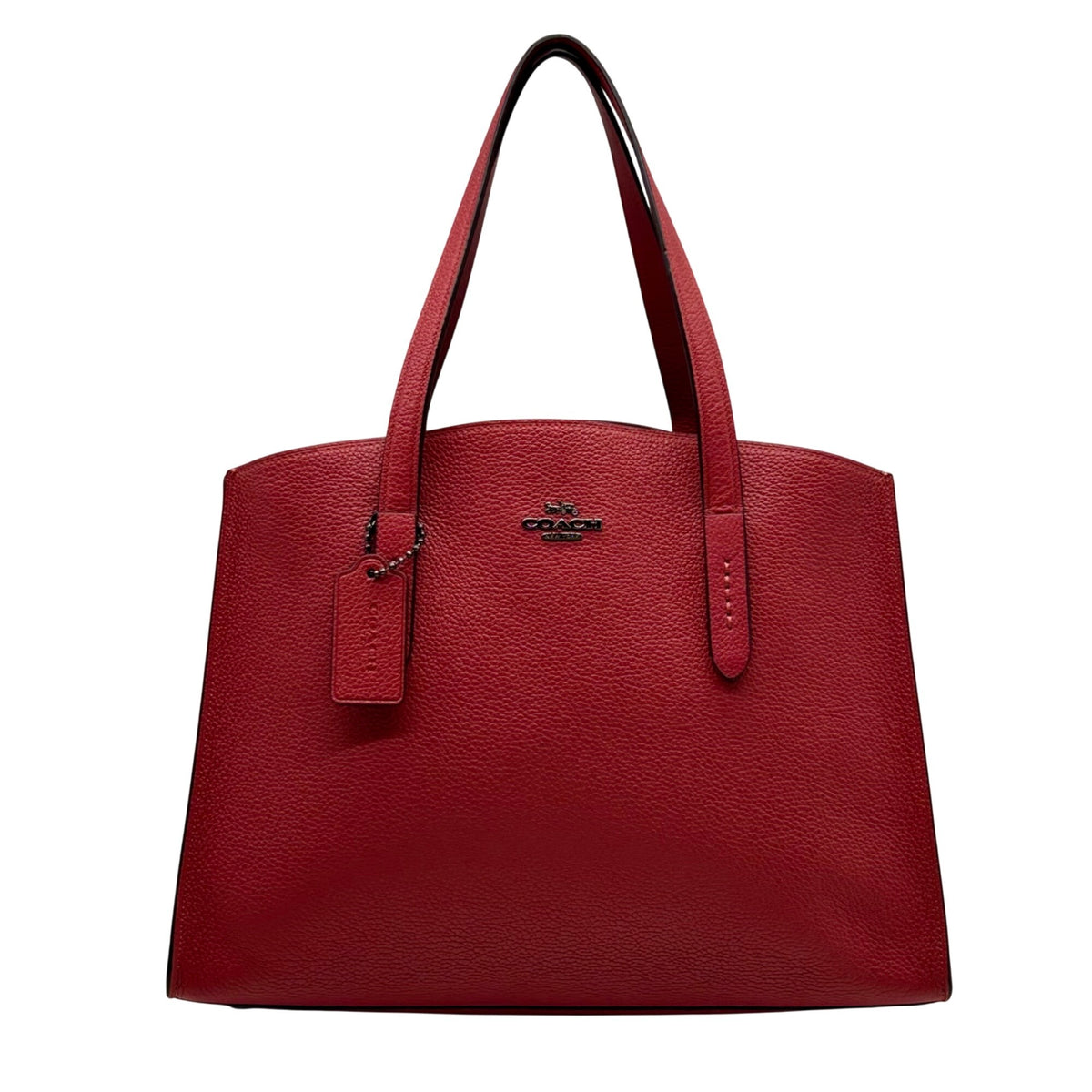 Coach Red Pebbled Leather Charlie Carryall Bag 25137