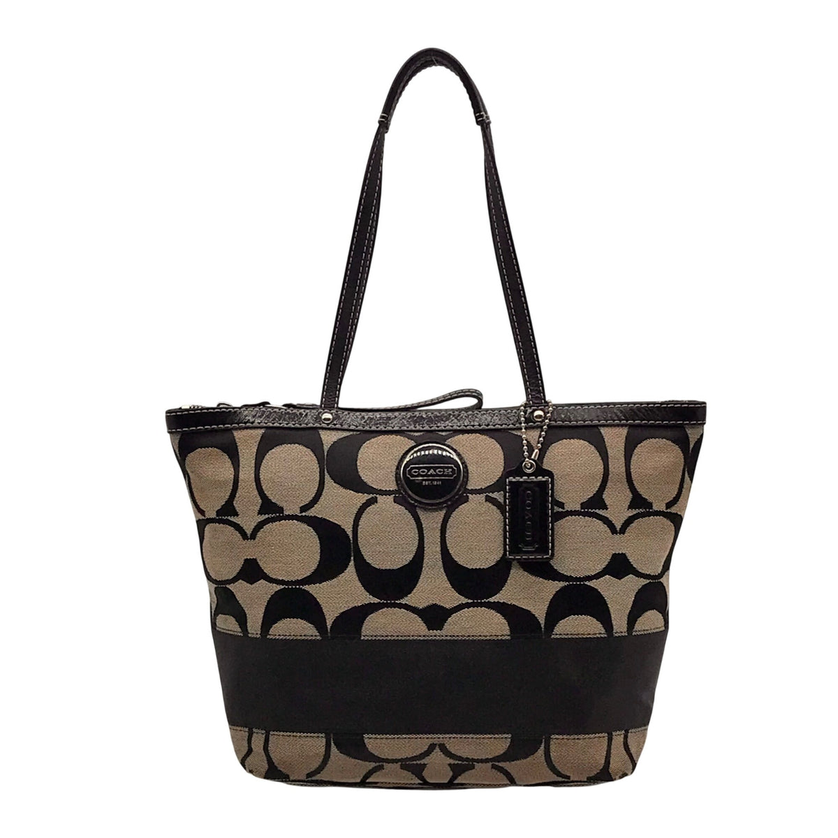 Coach Signature Canvas Black Tote Bag F15112