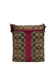 Coach Signature Stripe Brown Crossbody Bag