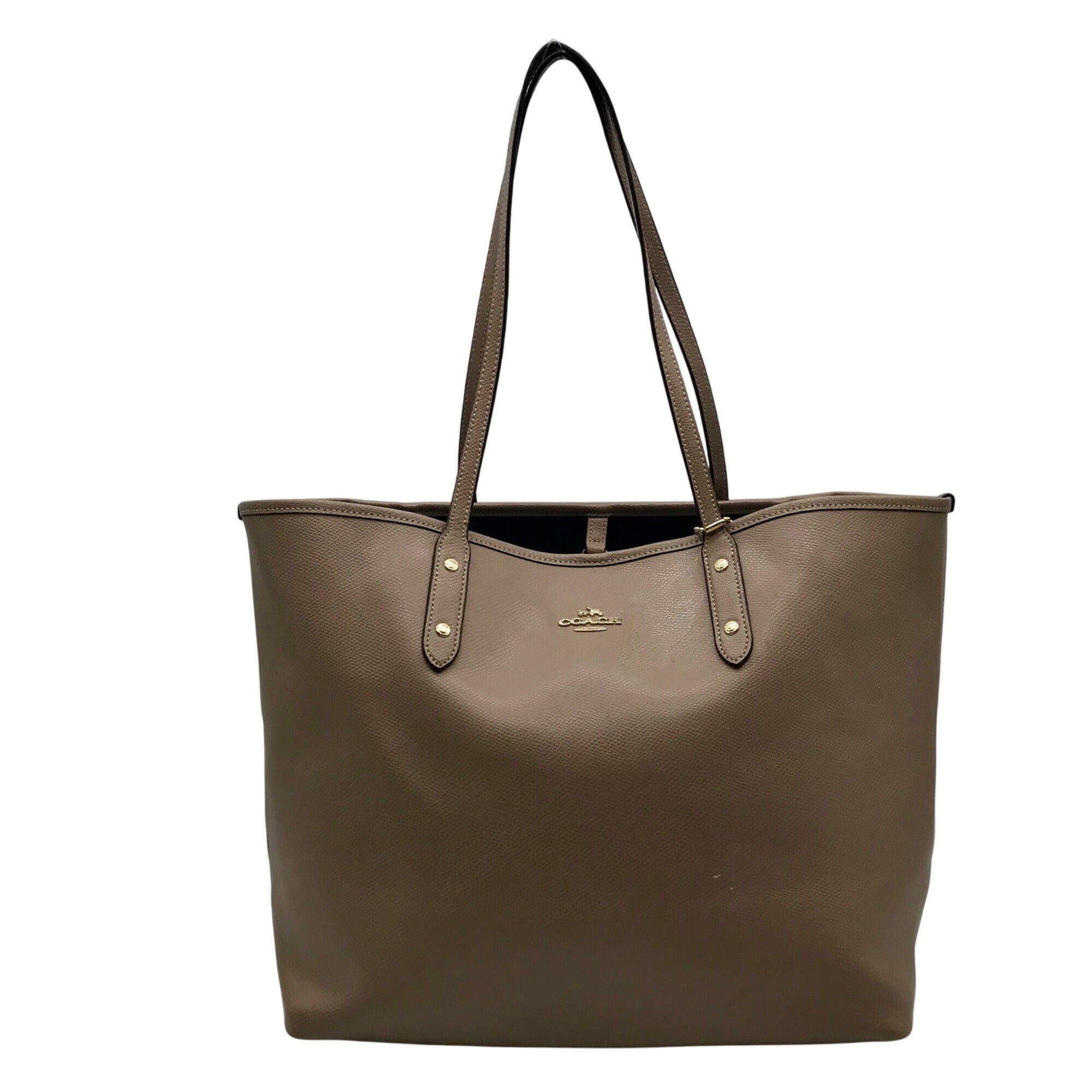 Coach Taupe Pebbled Leather City Tote Bag 