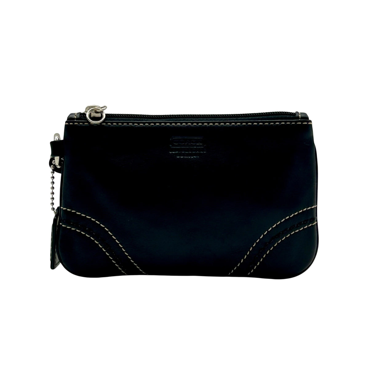 Coach Vintage Black Leatherware Small Zip Wristlet