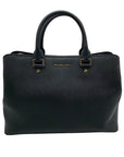 Michael Kors Black Saffiano Leather Savannah Convertible Satchel Bag