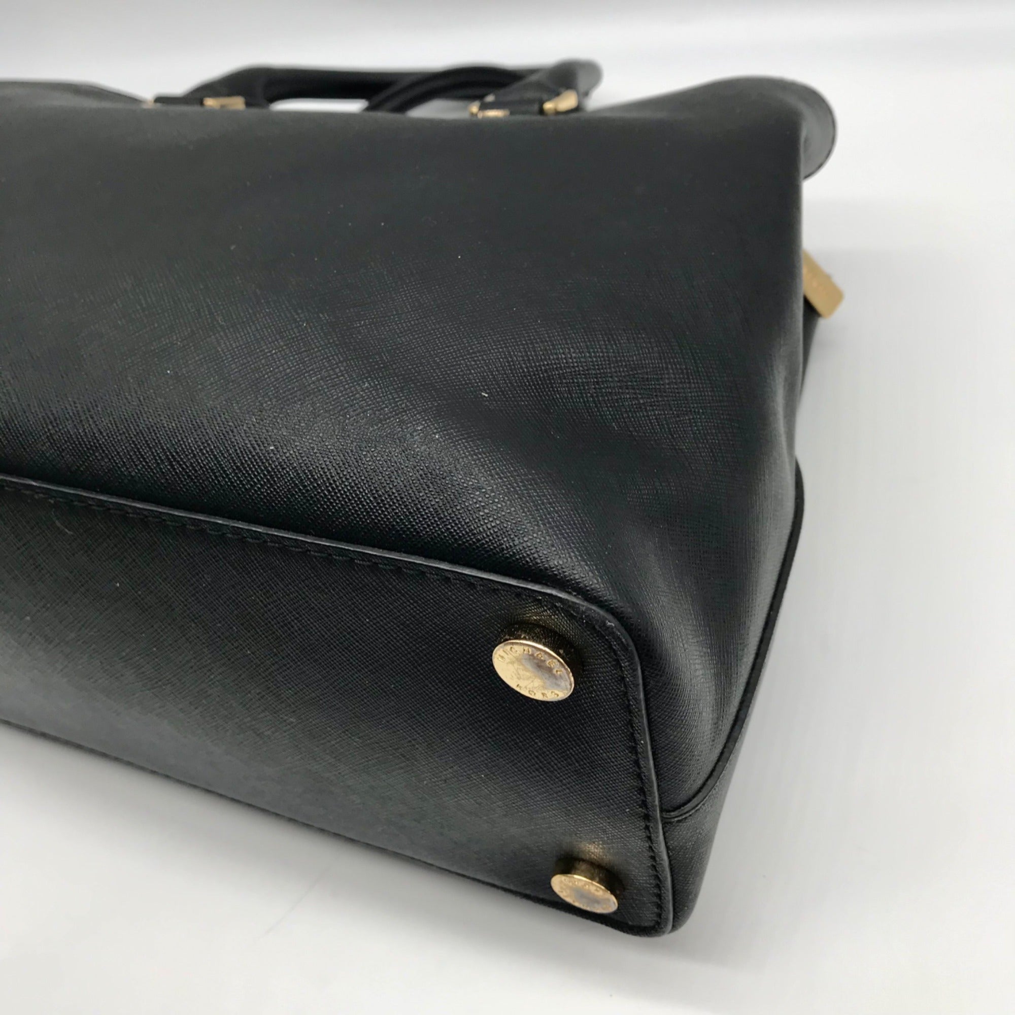 Michael Kors Black Saffiano Leather Savannah Convertible Satchel Bag