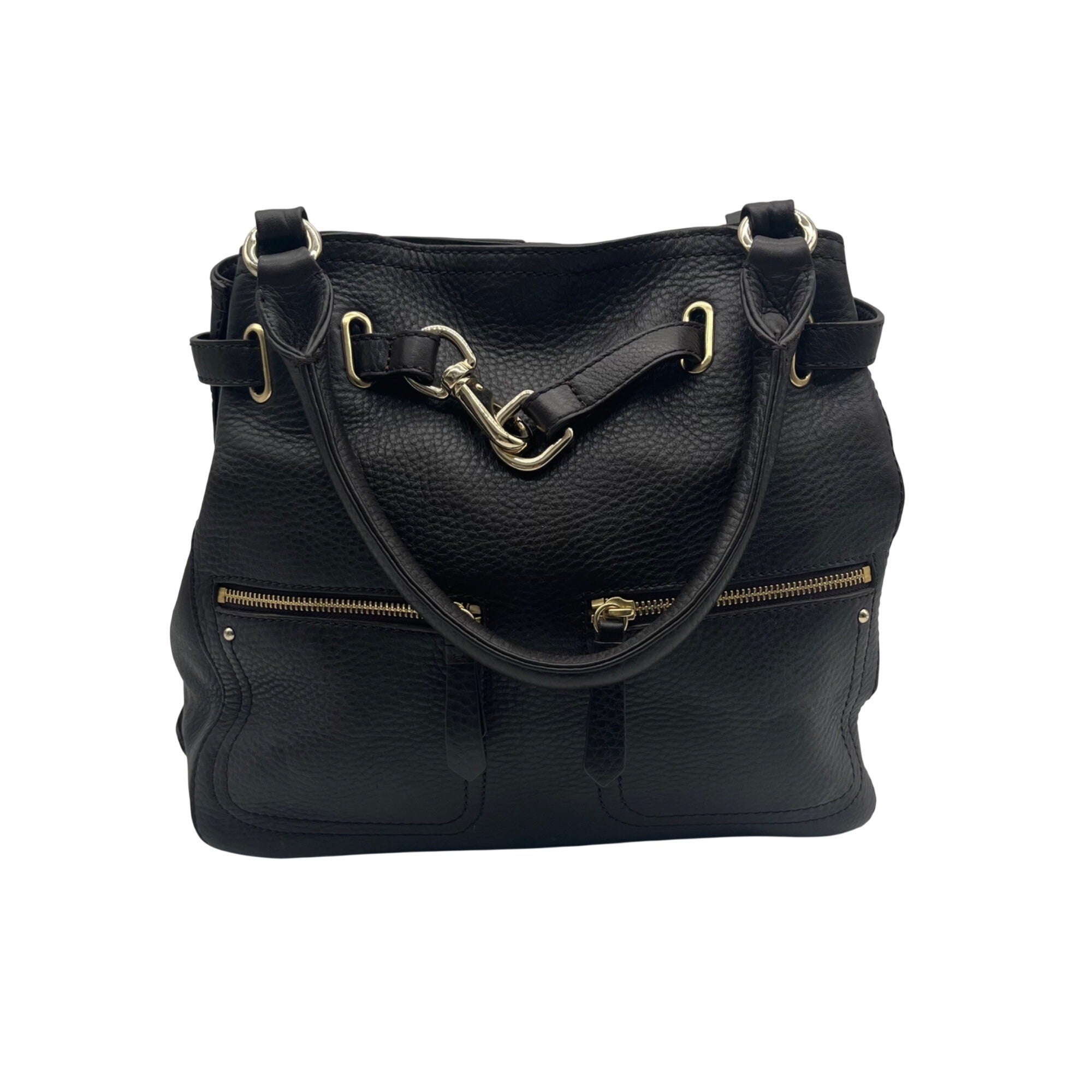 Cole Haan Chocolate Pebbled Leather Shoulder Bag