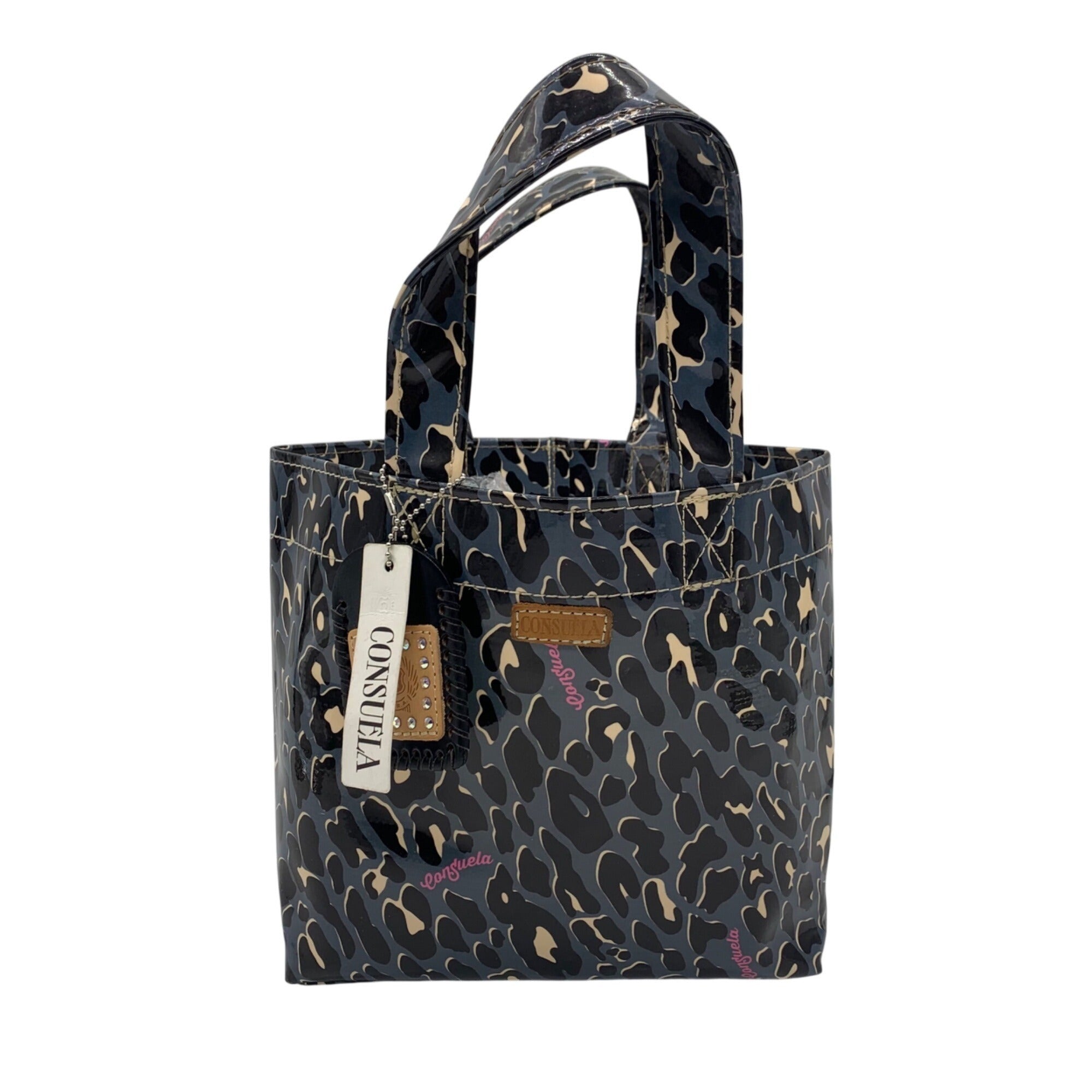 Consuela Blue Leopard Print Tote Bag
