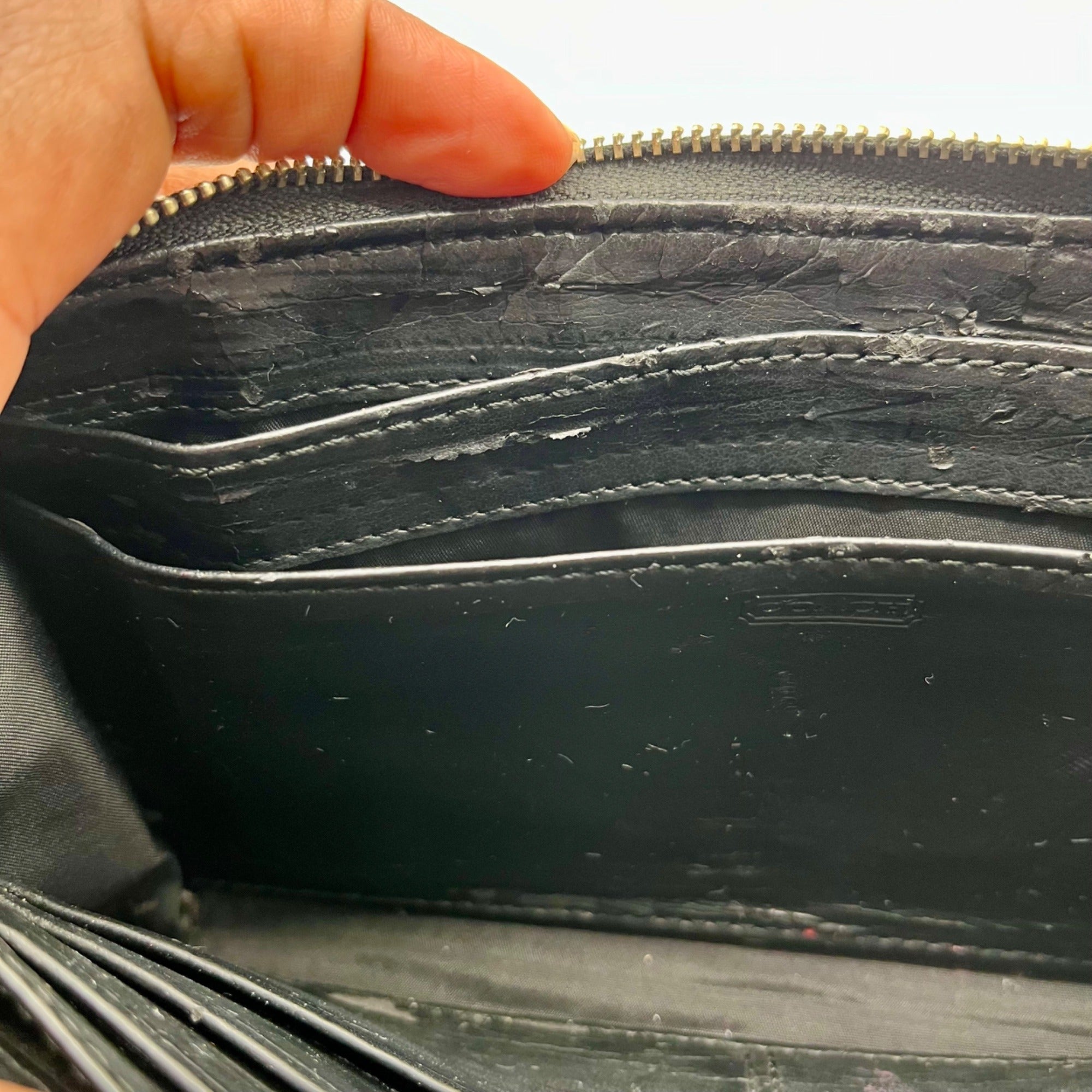 Coach Black Ashley Patent Leather Wallet