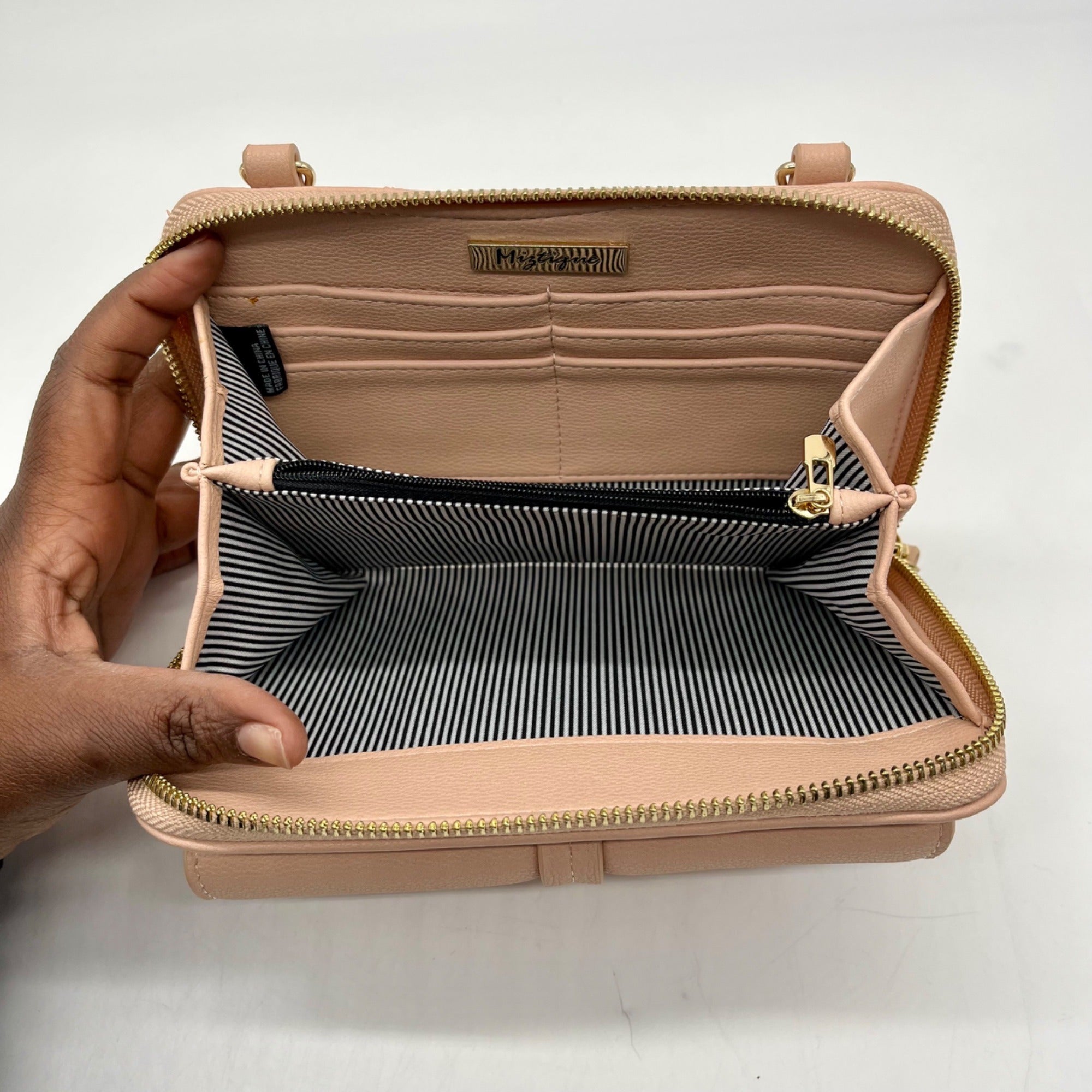 Miztique Pink Leather Crossbody Bag