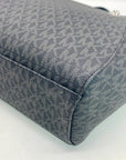 Michael Kors Jet Set Black Signature Coated Canvas Shoulder Bag