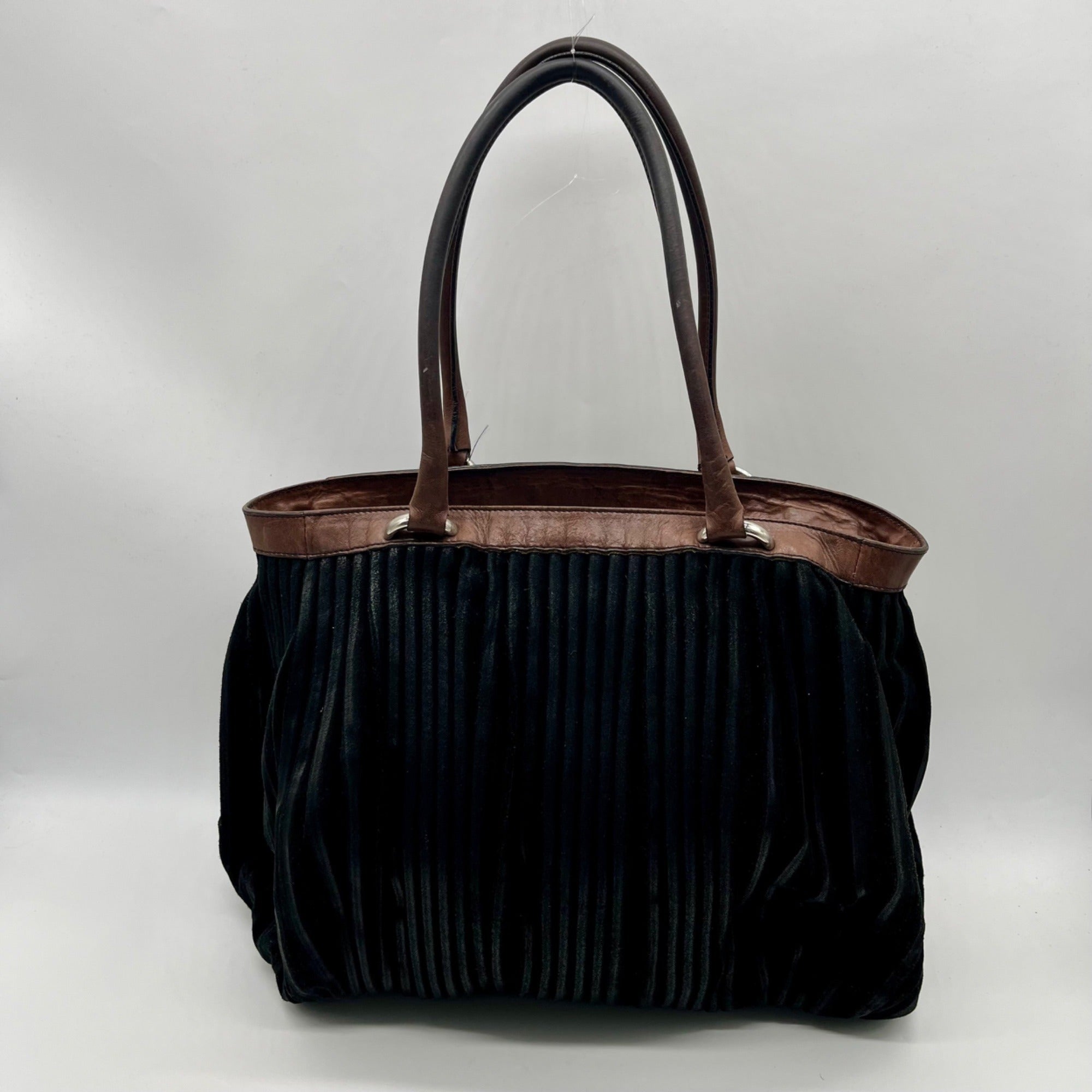 Gambini Black Pleated Suede Shoulder Bag