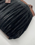 Gambini Black Pleated Suede Shoulder Bag