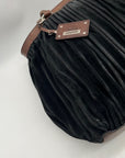 Gambini Black Pleated Suede Shoulder Bag