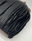Gambini Black Pleated Suede Shoulder Bag